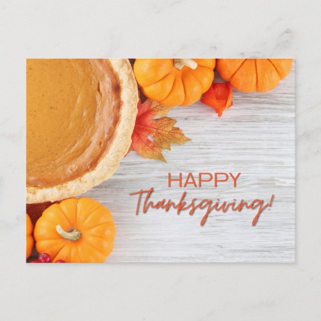 Postal Calabaza de Acción de Gracias y otoño (Anverso)