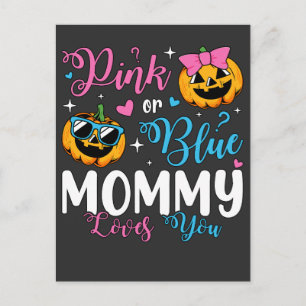 Postal Calabaza de bebé Mamá te ama rosa o azul
