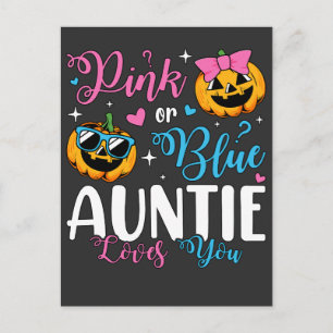 Postal Calabaza de bebé Tía te ama Rosa o Azul