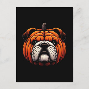 Postal Calabaza de Bulldog inglés - Perro de Halloween