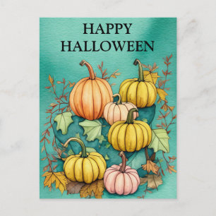Postal Calabaza de Halloween atemorizante otoño