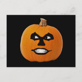 Postal Calabaza de Halloween Cara Siniestra Jack o' Lante