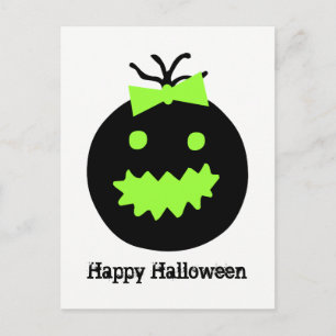 Postal Calabaza de Halloween con arco