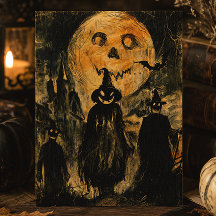 Calabaza de Halloween Vintage Terrorífico de Terro