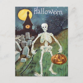 Postal Calabaza de Jack O' Lantern Cementerio de Esquelet