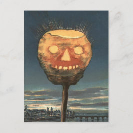 Postal Calabaza de Jack O Lantern Espeluznante Brillante