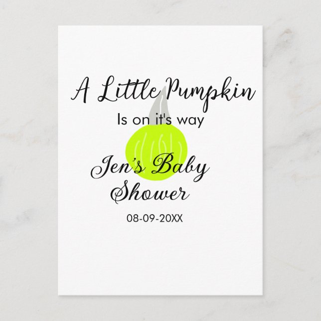 Postal Calabaza de neón verde calabaza pequeña está en ca (Anverso)