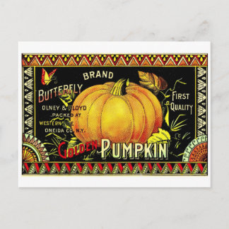 Postal Calabaza dorada Halloween retro vintage
