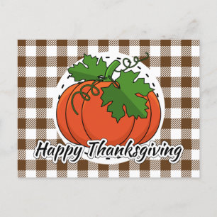 Postal Calabaza en salsa marrón - Feliz Día de Acción de 