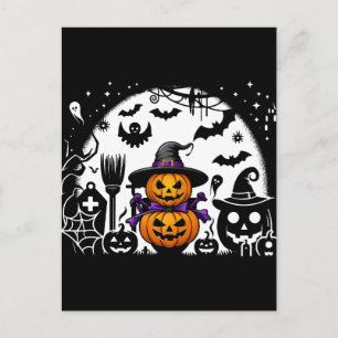 Postal Calabaza espeluznante y fantasma