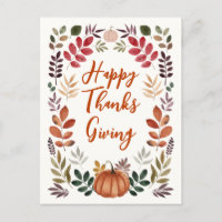 Calabaza feliz de Acción de Gracias y hojas de oto