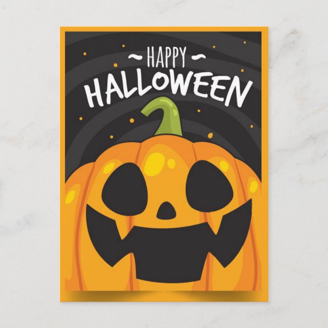 Postal Calabaza feliz de Halloween (Anverso)