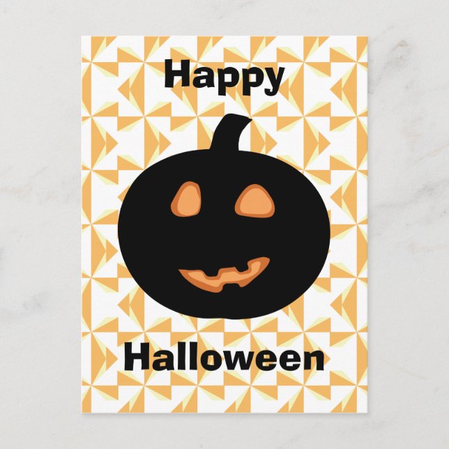 Postal Calabaza feliz de Halloween (Anverso)