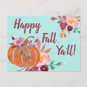 Postal Calabaza feliz otoño