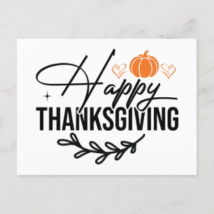 Postal Calabaza feliz simple de Acción de Gracias