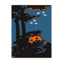 Calabaza gato de linterna naranja negro
