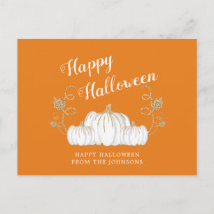Postal Calabaza Linda Naranja Feliz Halloween