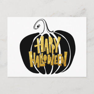 Postal Calabaza Minimalista Feliz Halloween