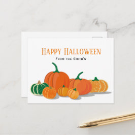 Postal Calabaza naranja Feliz Halloween
