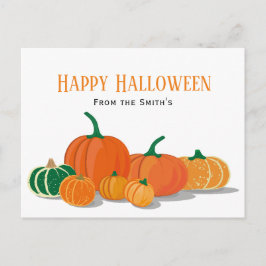 Postal Calabaza naranja Feliz Halloween