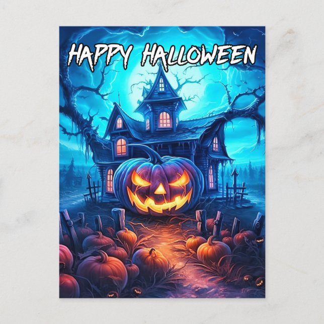Postal Calabaza Nefarious Happy Halloween (Anverso)