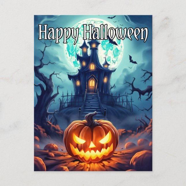 Postal Calabaza Nefarious Happy Halloween (Anverso)