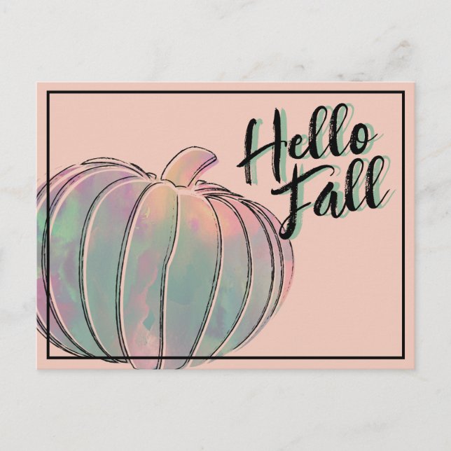 Postal Calabaza Pastel Adorable (Anverso)