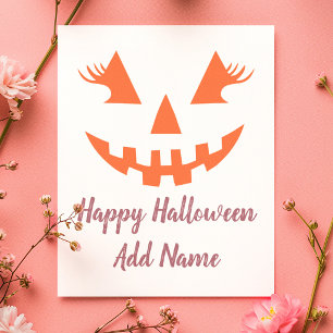 Postal Calabaza Personalizada Feliz Halloween Jack O Lant