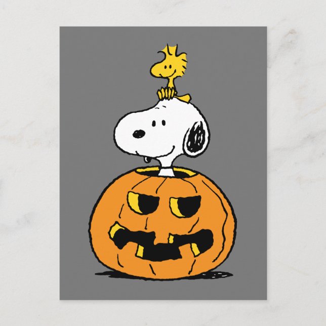 Postal Calabaza Snoopy & Woodstock (Anverso)