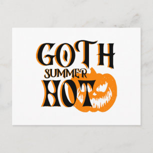 Postal Calabaza Sonriente de Terror del Verano Gótico Cal