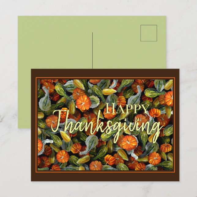 Postal Calabaza, Squash Autumn Harvcard (Anverso / Reverso)