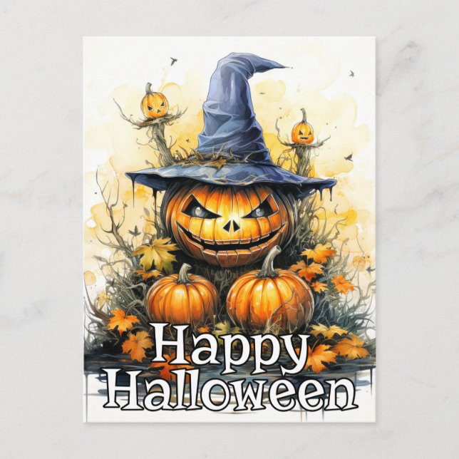 Postal Calabaza Super Nefarie Feliz Halloween (Anverso)