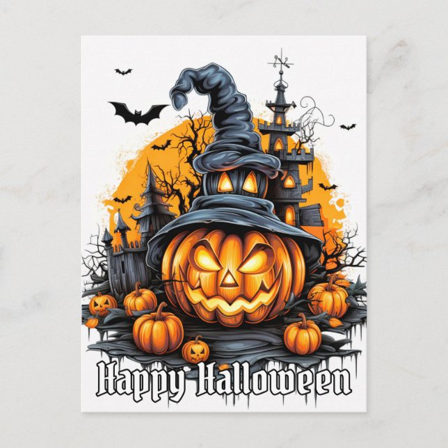 Postal Calabaza Super Nefarie Feliz Halloween (Anverso)
