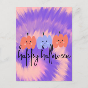 Postal Calabaza Tie Dye de Halloween Dibujada a Mano