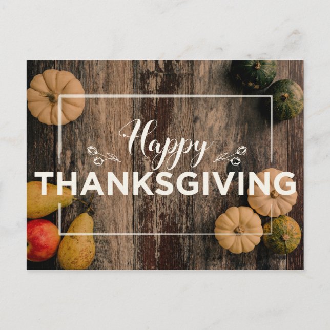 Postal Calabazas de Acción de Gracias (Anverso)