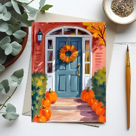Postal Calabazas de Acción de Gracias | Otoño de Acuarela