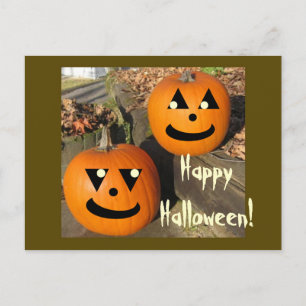 Postal Calabazas de campo divertidas de Halloween para ni