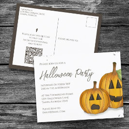 Postal Calabazas de Halloween con calabazas Jack Simple S