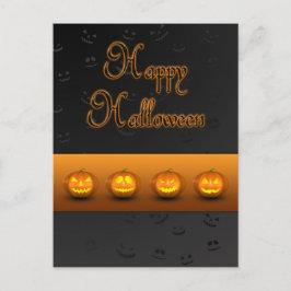 Postal Calabazas de Halloween Jack-o-Lantern