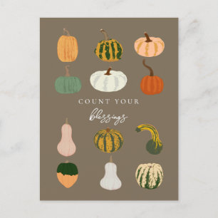 Postal Calabazas de Otoño   Cuenta Tus Bendiciones