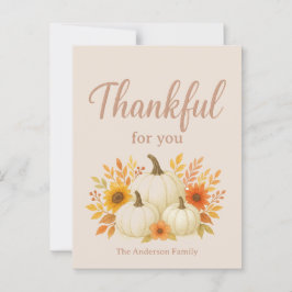 Postal Calabazas de otoño y girasoles | Elegante Día de A