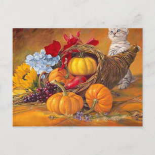 Postal Calabazas del día de acción de gracias feliz con g