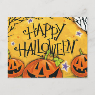 Postal Calabazas del feliz Halloween