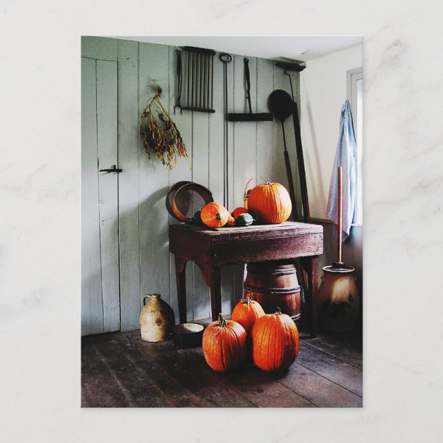 Postal Calabazas en la cocina (Anverso)