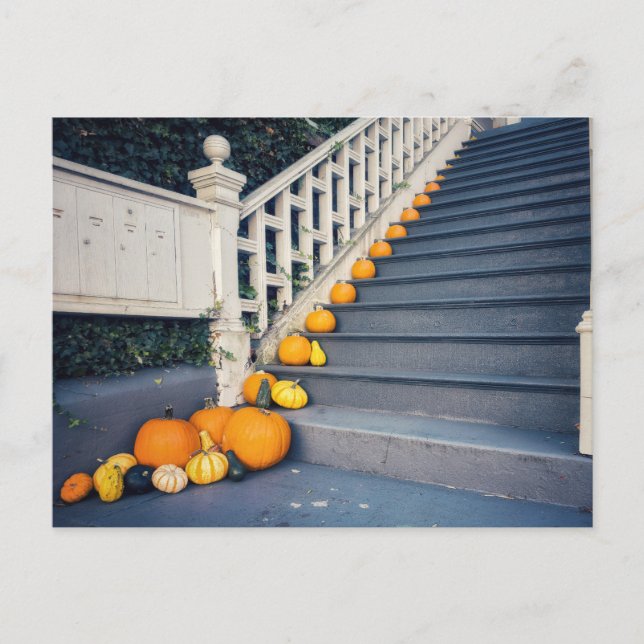 Postal Calabazas en la escalera (Anverso)