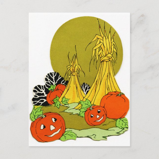 Postal Calabazas Felices de Otoño (Anverso)