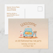 Calabazas Hayride de bienvenida personalizada de o