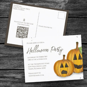 Postal Calabazas Lindas de Halloween Jack Simple en Redes
