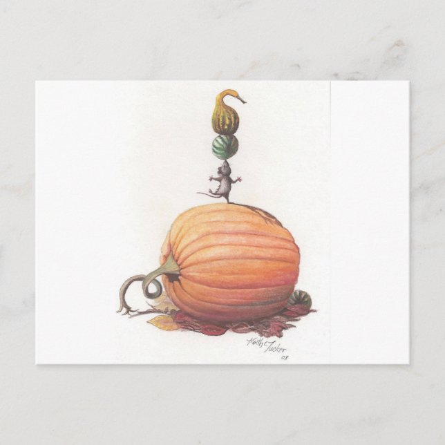 Postal Calabazas para equilibrar el ratón (Anverso)