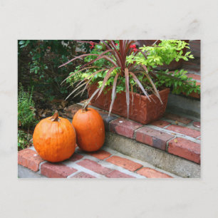 Postal calabazas pasos de ladrillo plantador otoño hallow